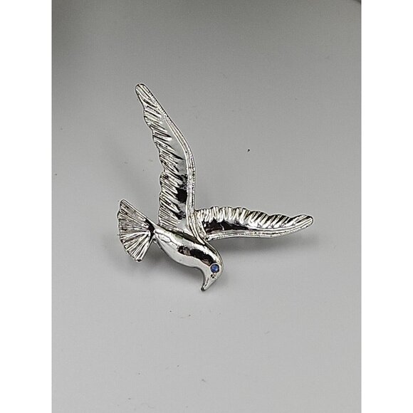 Vintage Gerrys Silvertone Brooch Bird In Flight - Picture 1 of 3